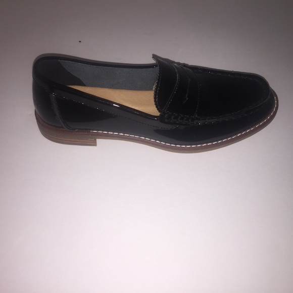 sperry black penny loafers